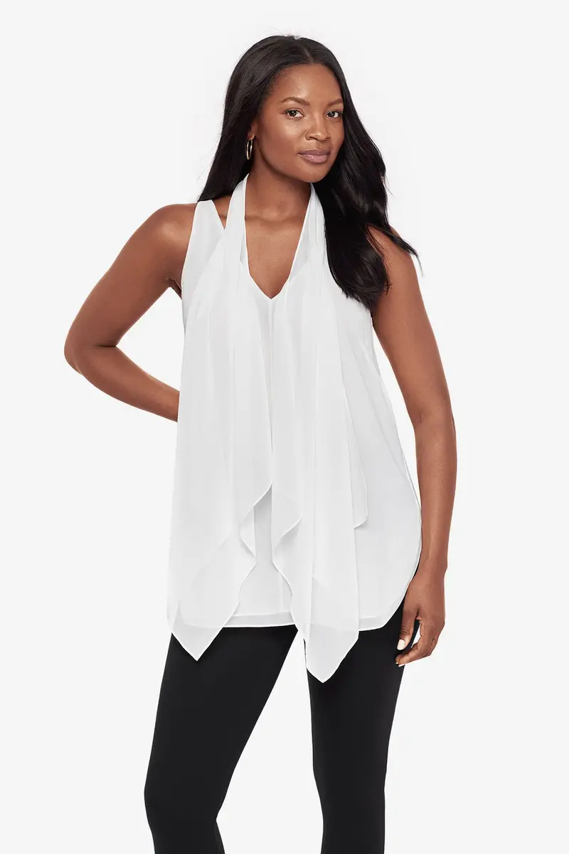 Soft Georgette Layered Tunic – Ivory Tone 1