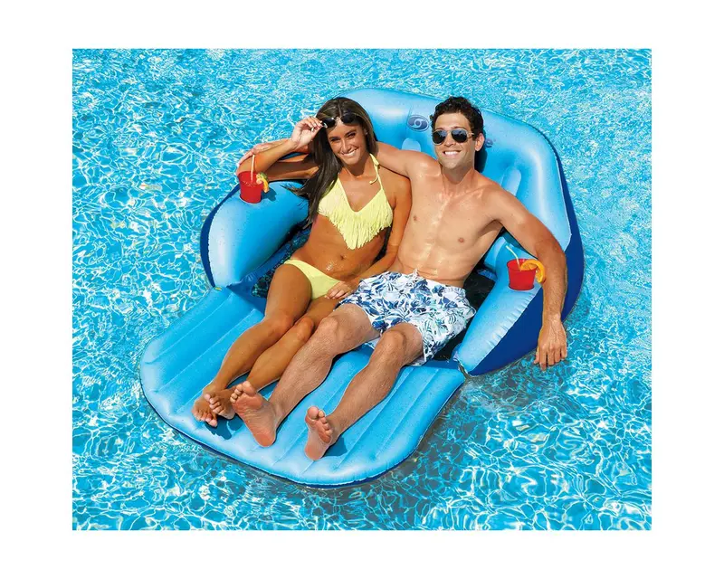 Solstice Convertible Duo Pool Love Seat With Mesh Cooling Backrest 1