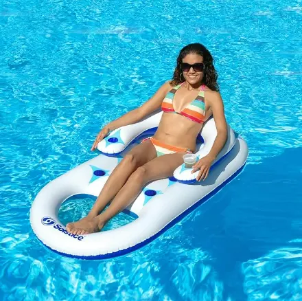 Solstice Fashion Leg-Dip Floating Mattress – Stylish Pool Lounger 1
