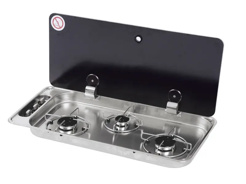 Three-Burner Stove With Removable Cover – 765X355 Mm 1