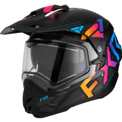 Torque X Team Motorcycle Helmet With Electric Shield & Sun Shade – Spectrum Colorway 1