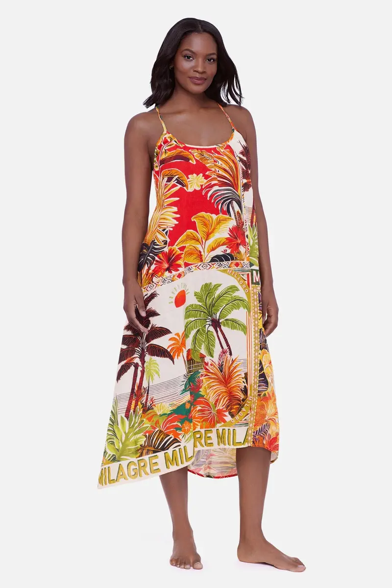 Twin Palms Print Beach Dress 1