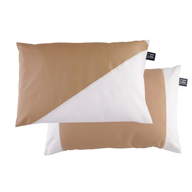 Waterproof Cushion Pair – Beige & White, 40 Cm Square (Alternate Style) 1