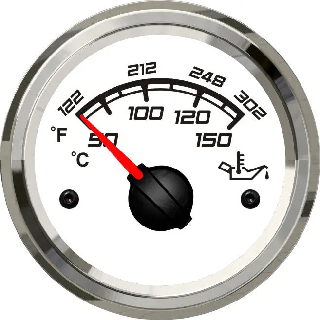 White Engine Oil Temperature Gauge – 50–150°C 1