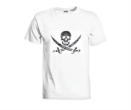 White Pirate Crest Cotton T-Shirt – Size M 1