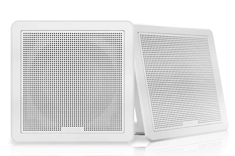 White Square Flush-Mount Speaker Pair – 165×165Mm 1