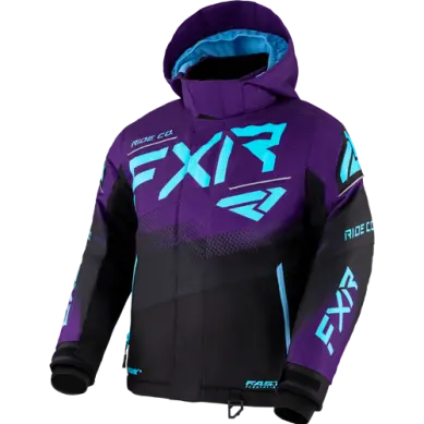 Youth Boost Insulated Jacket In Purple And Sky Blue 1